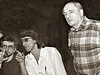 О. Шейнцис (в центре) и М. Захаров на репетиции «Чайки», 1994 год