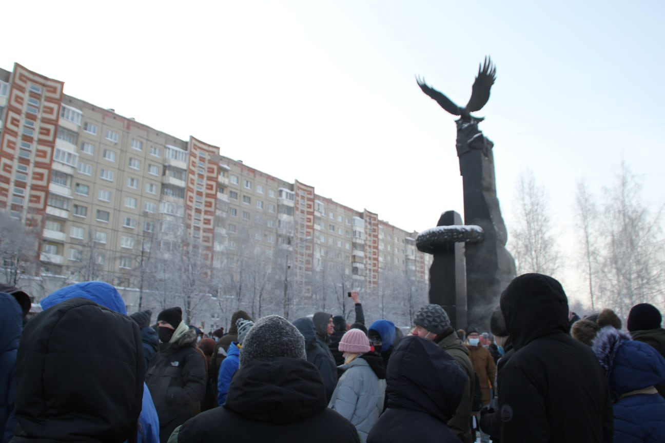 Несогласованное шествие в поддержку оппозиционного политика Алексея Навального в Челябинске 23 января