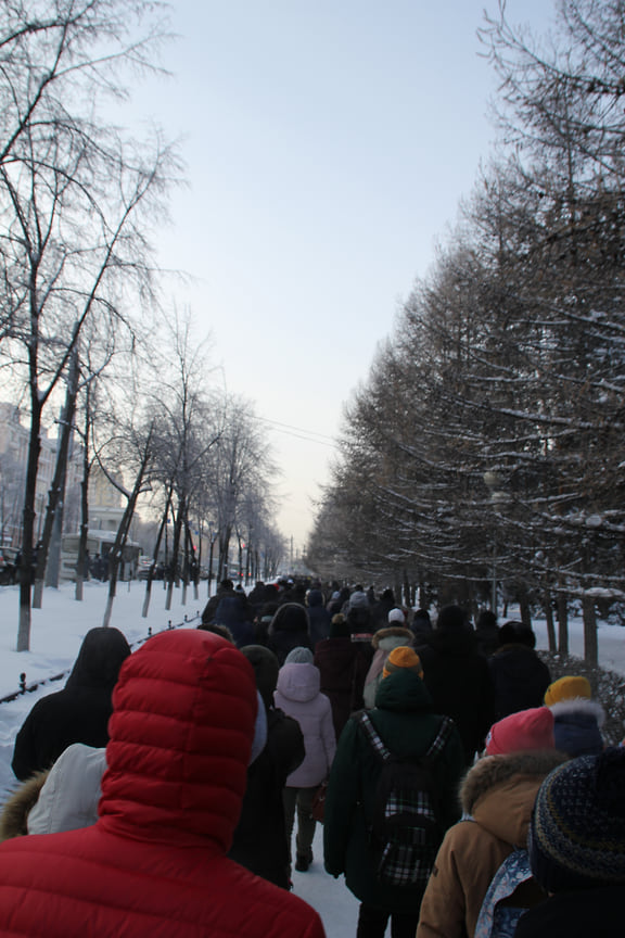 Несогласованное шествие в поддержку оппозиционного политика Алексея Навального в Челябинске 23 января