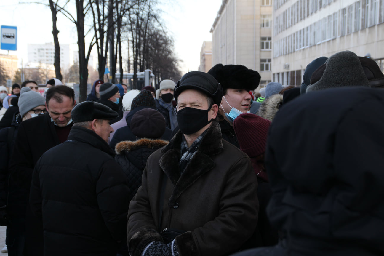 Несогласованная акция в поддержку оппозиционера Алексея Навального в Челябинске 31 января