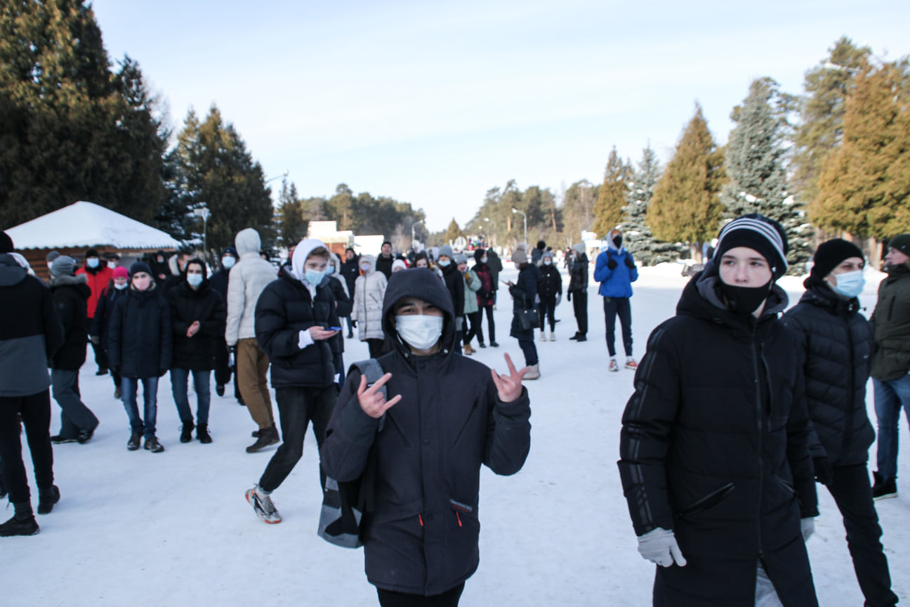 Несогласованная акция в поддержку оппозиционера Алексея Навального в Челябинске 31 января