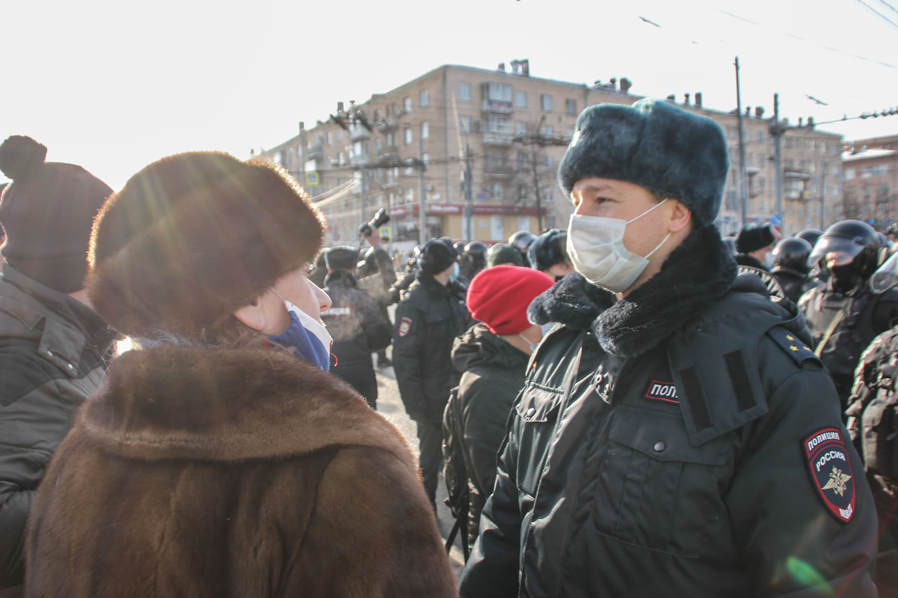 Несогласованная акция в поддержку оппозиционера Алексея Навального в Челябинске 31 января