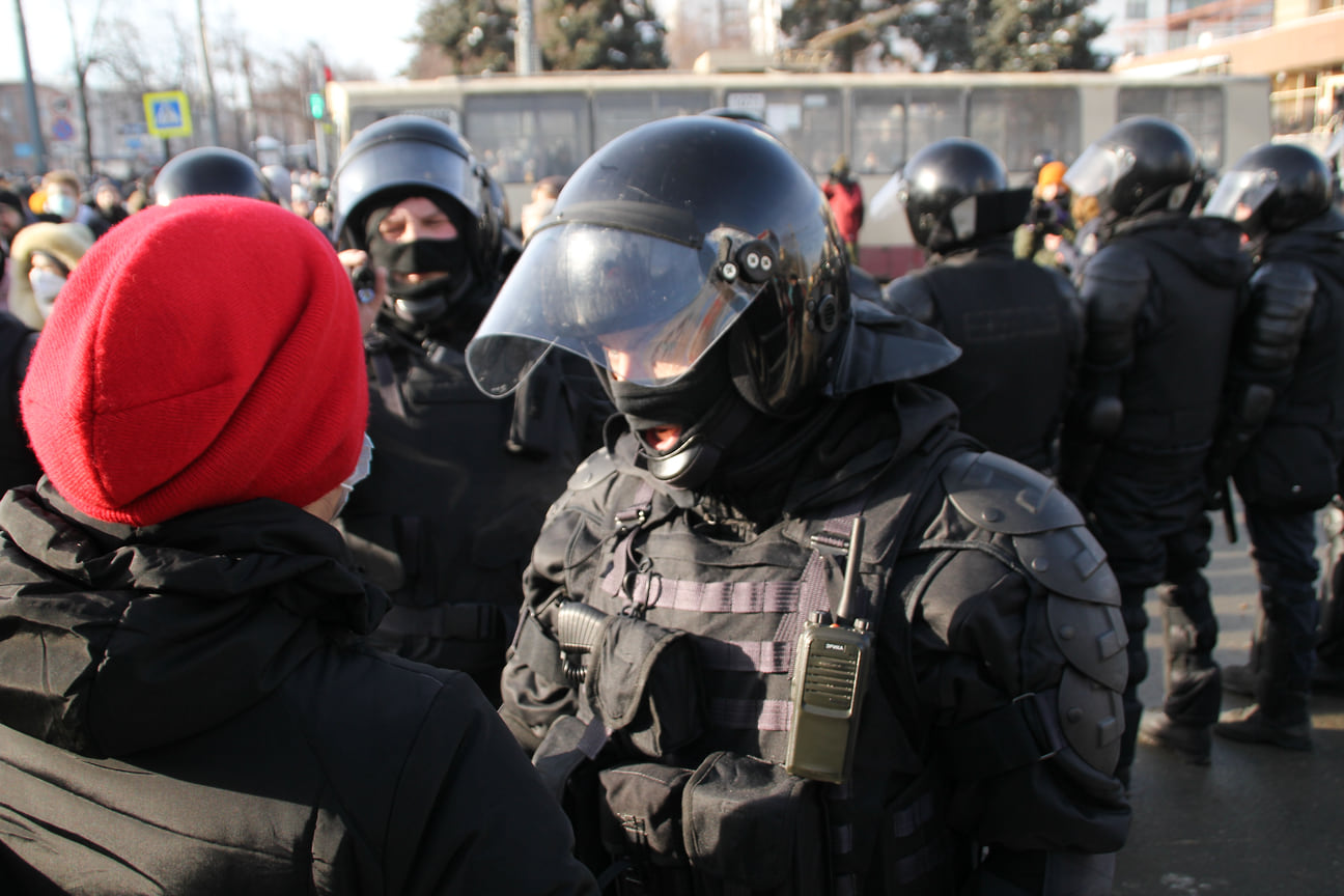 Несогласованная акция в поддержку оппозиционера Алексея Навального в Челябинске 31 января