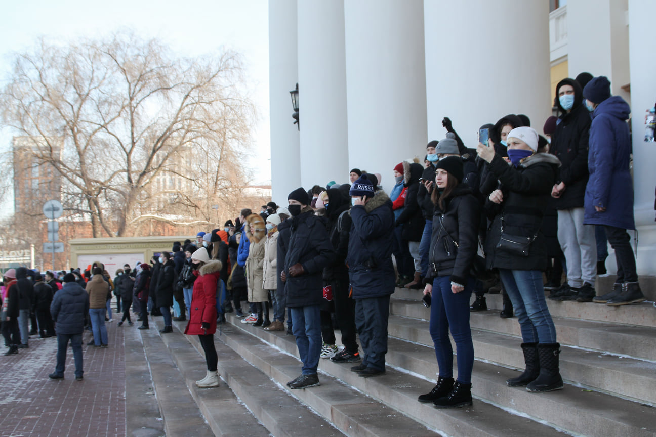 Несогласованная акция в поддержку оппозиционера Алексея Навального в Челябинске 31 января