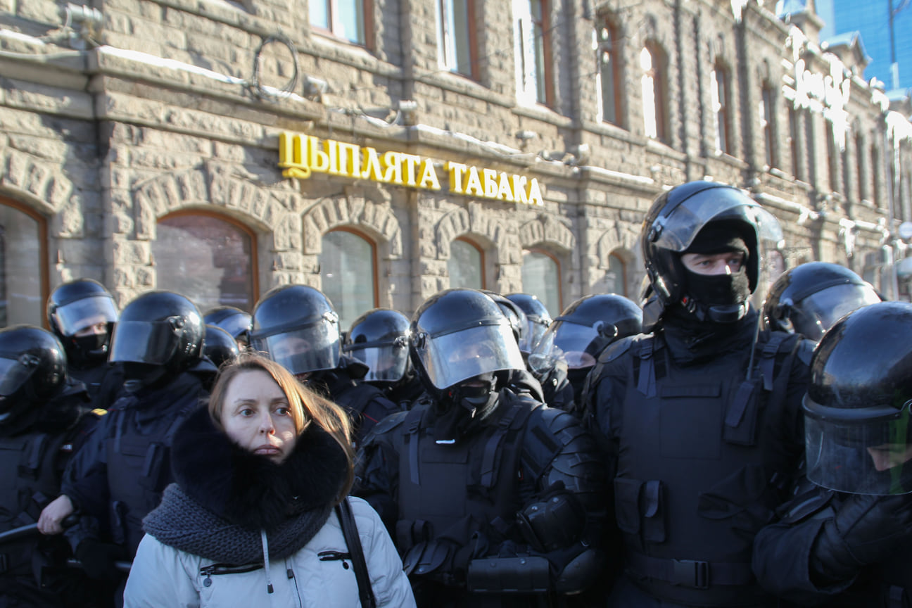 Несогласованная акция в поддержку оппозиционера Алексея Навального в Челябинске 31 января