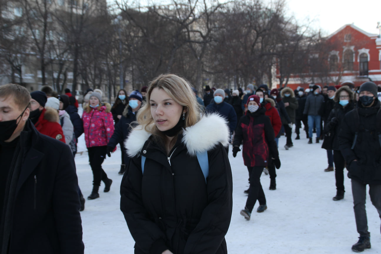 Несогласованная акция в поддержку оппозиционера Алексея Навального в Челябинске 31 января