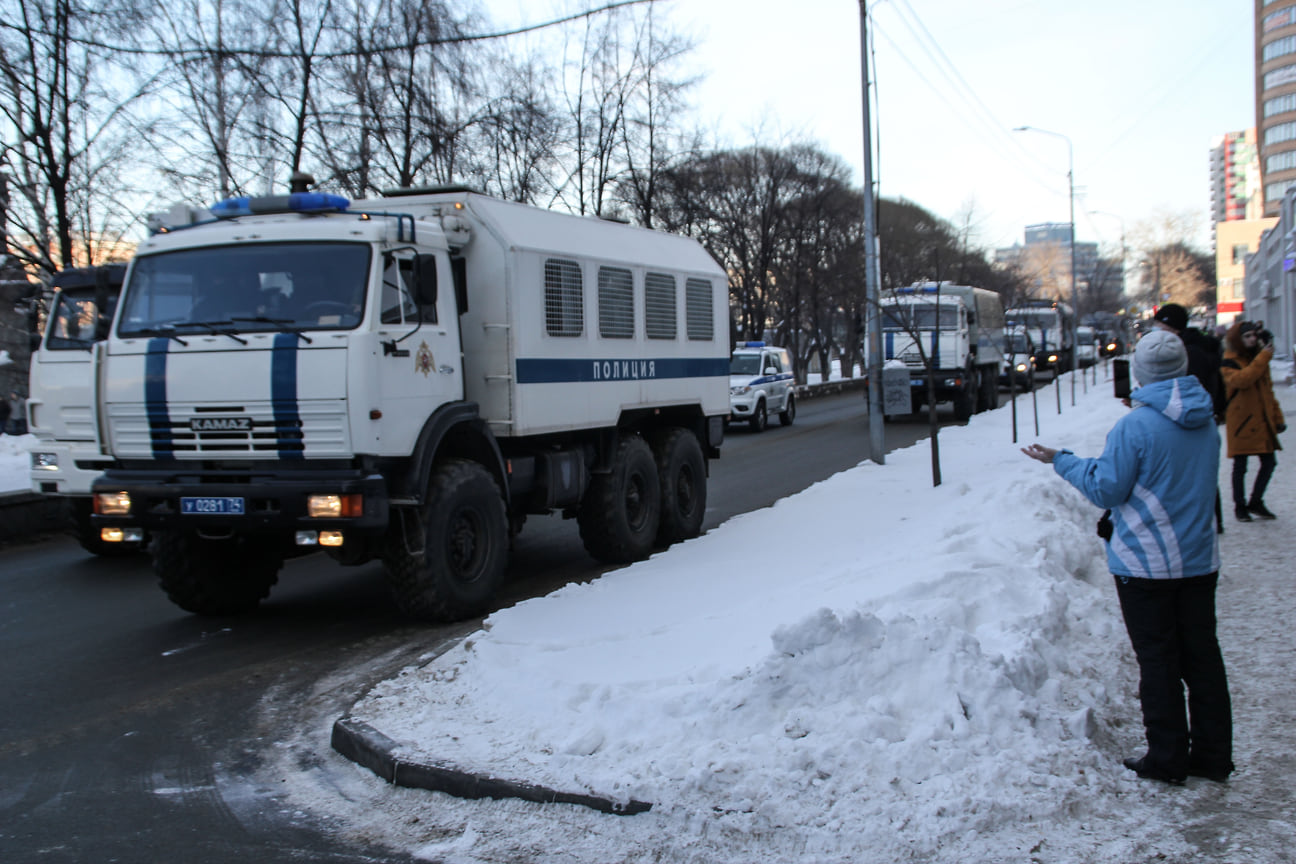 Несогласованная акция в поддержку оппозиционера Алексея Навального в Челябинске 31 января