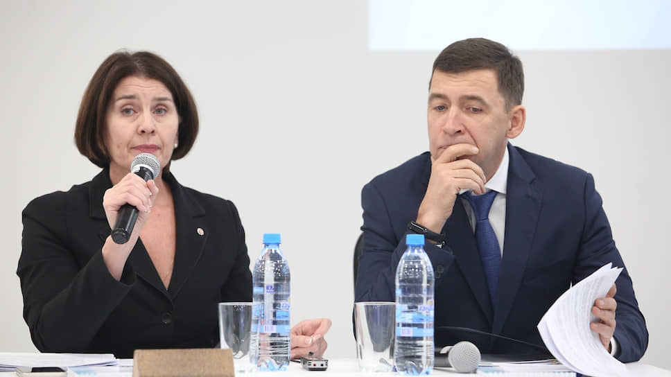 Свердловский бизнес-омбудсмен Елена Артюх (слева) дала губернатору Евгению Куйвашеву (справа) возможность услышать мнение предпринимателей