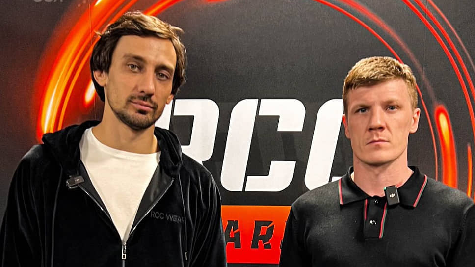 Глава лиги RCC Николай Клименко (слева), экс-чемпион в полулегком весе Виктор Баталов (справа)