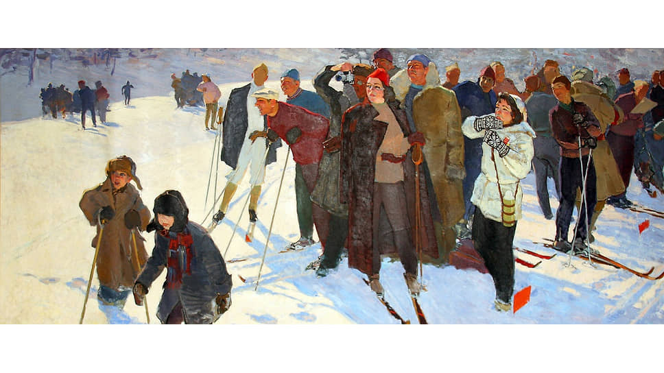 Алексей Казанцев, "Лыжники. Острый момент", 1960 год