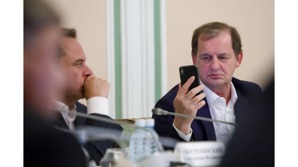 Расширенное заседание президиума Свердловского областного союза промышленников и предпринимателей (СОСПП) в Доме Севастьянова. Владелец компании &quot;Сима-ленд&quot; Андрей Симановский. 2019 год