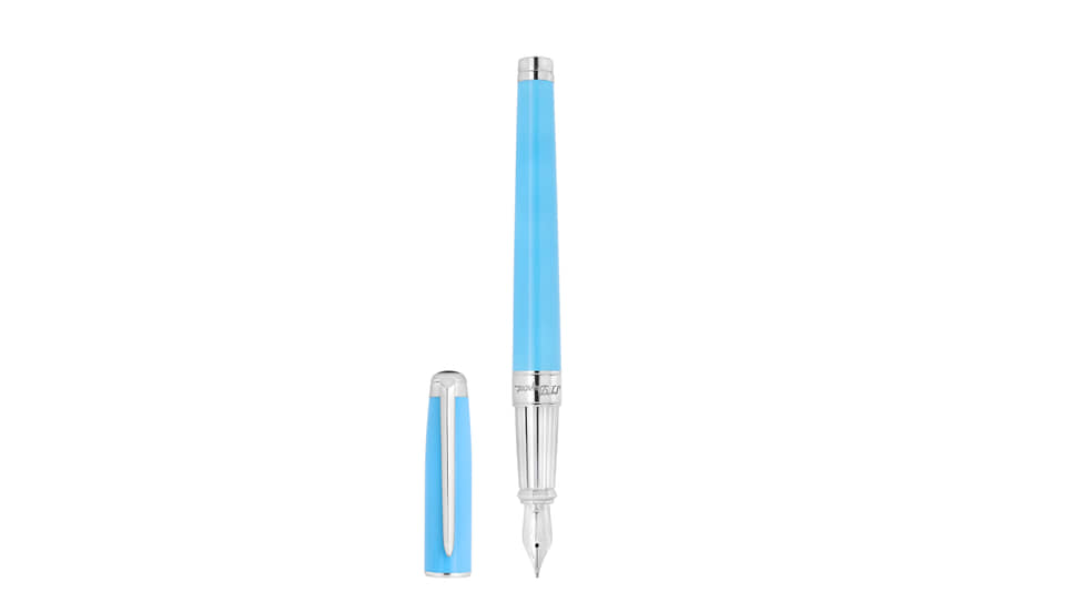 Ручка-роллер Line D Eternity,отделка палладием и голубым натуральным лаком