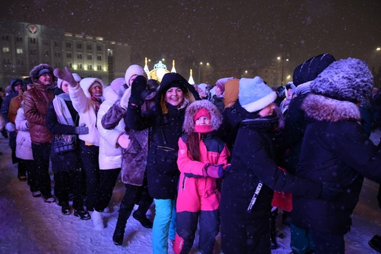 В новогоднюю ночь на Центральной площади Ижевска побывали 3 тыс. человек