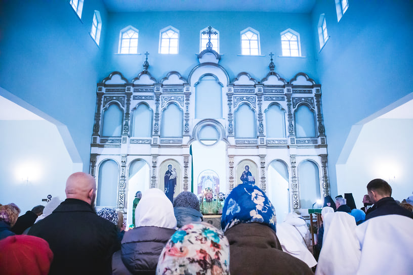 Иконостас в Трифоновском храме, где должны быть размещены иконы