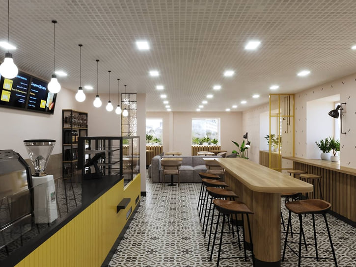 Зал внутри одной из точек «Роль Кофе»