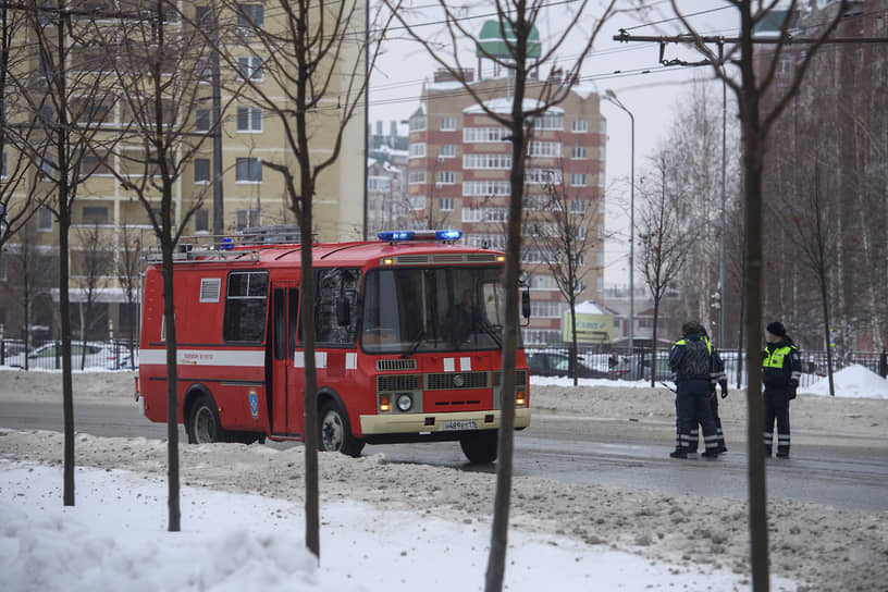 Последствие атаки беспилотника в Казани