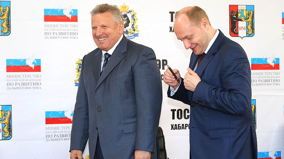 Подписав соглашение о создании первого ТОРа, губернатор Вячеслав Шпорт (слева) и министр Александр Галушка (справа) не скрывали нетерпения приступить к его реализации
