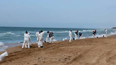 В Темрюкском районе чистят побережье от фрагментов мазута