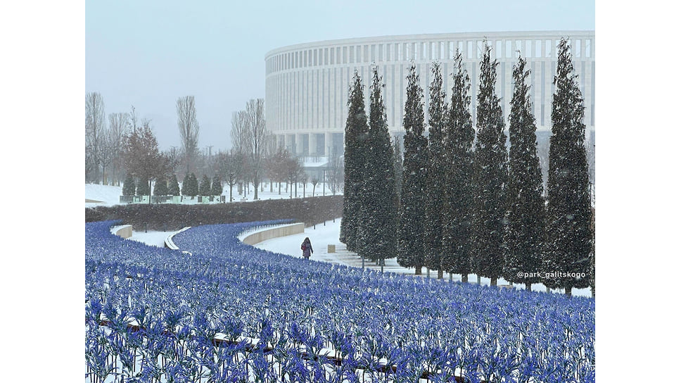 Заснеженный парк «Краснодар».
