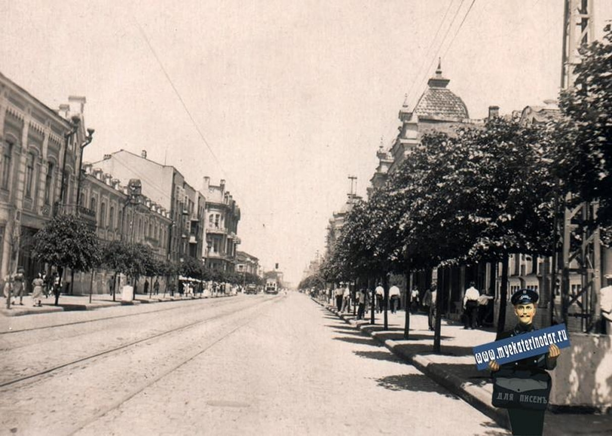 Красная, вид на север от ул. Комсомольской, 1936 год
