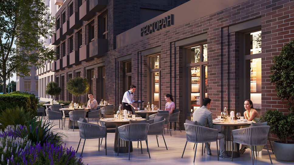 ЖК "Хозяин Морей" предполагает различные рестораны, кафе и другие объекты коммерческого назначения на первых этажах 