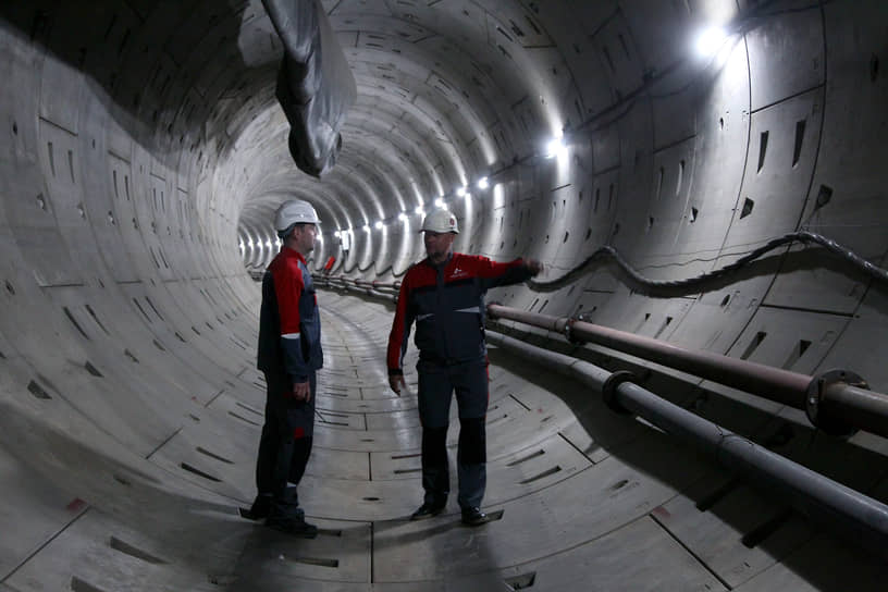 Левый перегонный тоннель продолжения Автозаводской линии метро