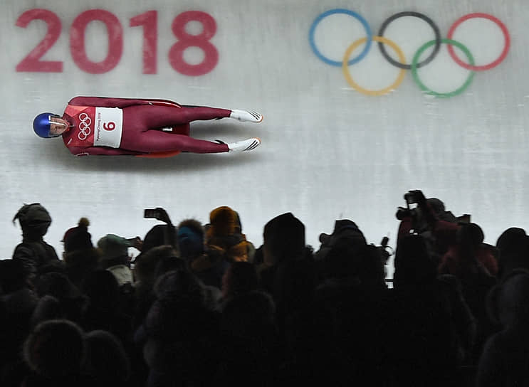 Роман Репилов во время соревнований на XXIII Зимних Олимпийских играх в Пхенчхане