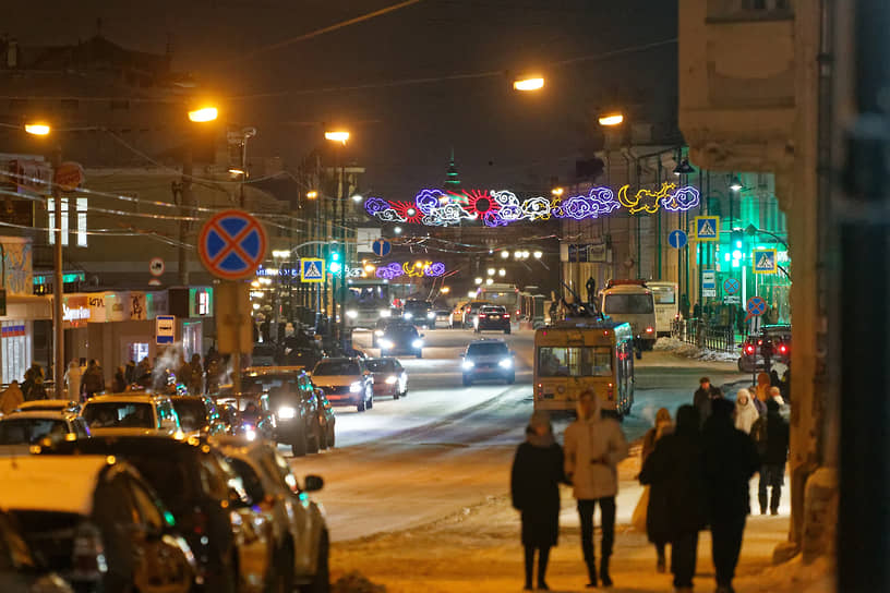 Огни проспекта Ленина в Томске