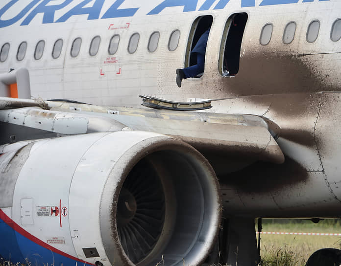 Последствия аварийной посадки самолета Airbus A320 авиакомпании «Уральские авиалинии» в поле в Убинском районе Новосибирской области