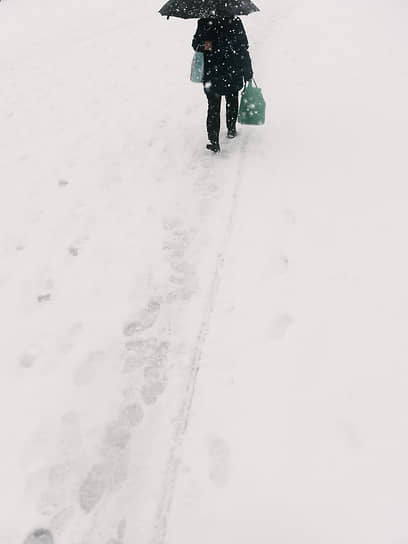 Мощный снегопад в Новосибирске