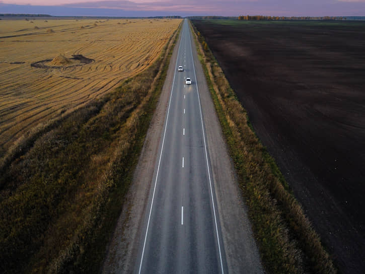 Автомобильная трасса в Енисейском районе Красноярского края