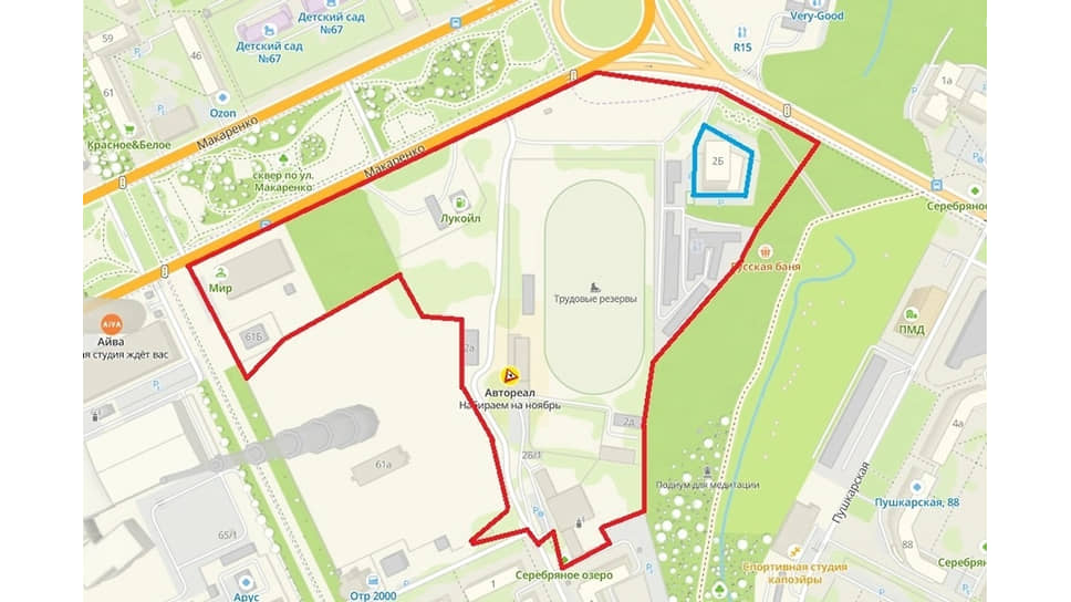 На фото зона КРТ «Городские горки» (9,3 га) ограничена зданиями по ул. 3-й Поваренный Лог, 59 и ул. Аркадия Гайдара, 1, а также улицами Аркадия Гайдара, Патриса Лумумбы, Крупской и Макаренко. Фото предоставлено «NOVA&amp;Proformica»