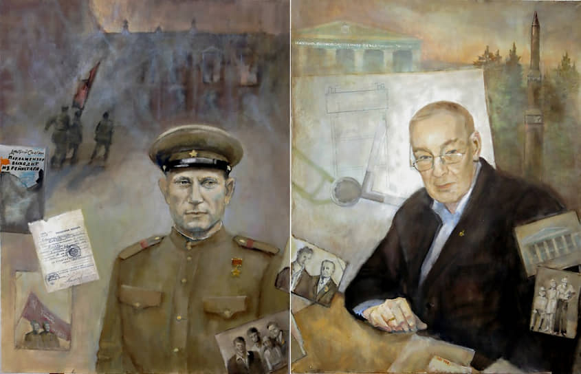 Татьяна Стародубцева. «Герой Сьянов». ИСТОРИЯ В КАРТИНАХ. 
Проектом «Край трудовой доблести» заинтересовалась группа пермских художников. У каждого из них нашлась своя история о семье, друзьях и близких, чья судьба была опалена войной. Виртуальная выставка о трудовом подвиге жителей Молотовской области пополнилась этими историями в виде творческих работ.
Всю свою жизнь Игорь Ильич Сьянов трудился в пермском НПО «Искра», работал ведущим конструктором. Изобретатель и автор многих патентов, он внес большой вклад в укрепление обороноспособности нашей страны. Мало кто знал, что его отец Илья Яковлевич Сьянов – легендарная личность, Герой Советского Союза, участвовавший во взятии фашистского Рейхстага. Художник Татьяна Стародубцева узнала об этом случайно, познакомилась с семейной историей. Кстати, документы и фотографии, изображенные на портретах, бережно хранятся в семье героев. Одно из них – задание И. Я. Сьянову доставить Знамя Победы с Рейхстага Верховному главнокомандующему Сталину в Москву.