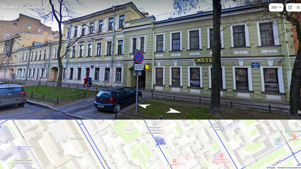 Скриншот с ресурса Яндекс-карты. 14 линия Васильевского острова 25-27