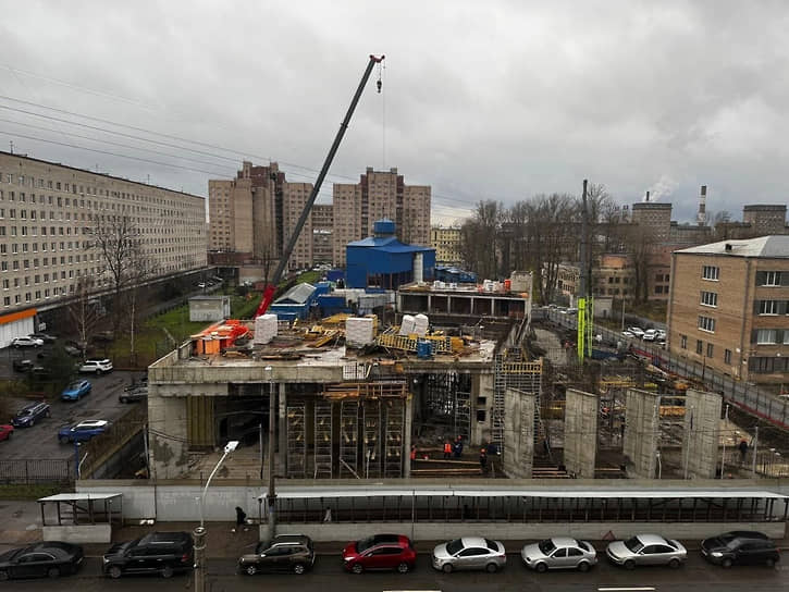 Строящаяся станция метро «Путиловская» в Кировском районе Петербурга