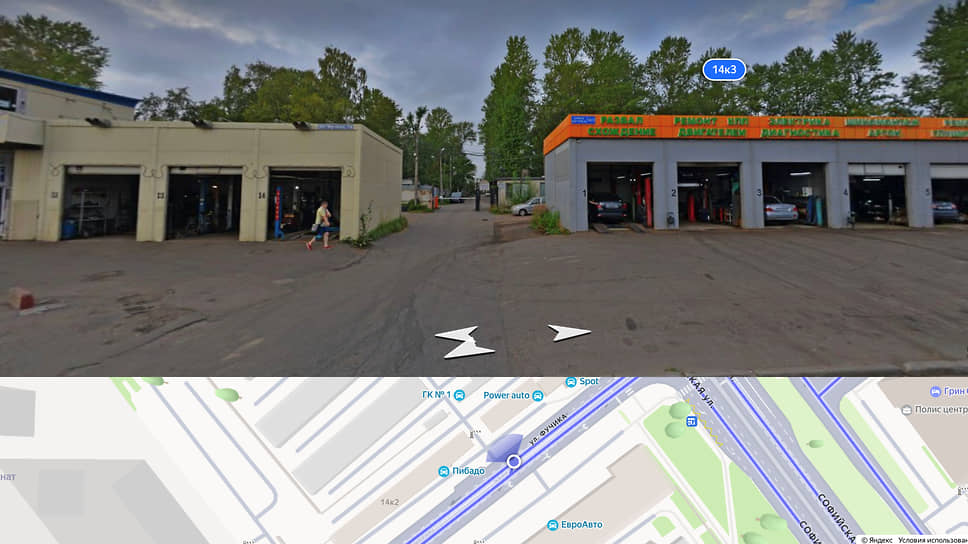 Подлежащий сносу гаражный кооператив на улице Фучика