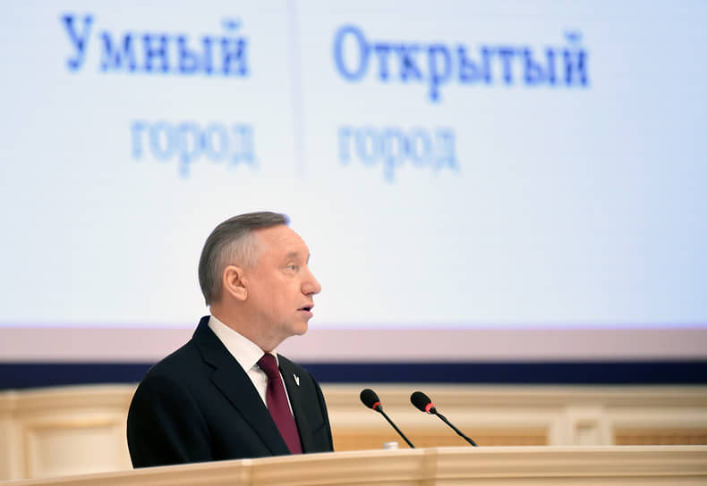 Губернатор Санкт-Петербурга Александр Беглов во время выступления