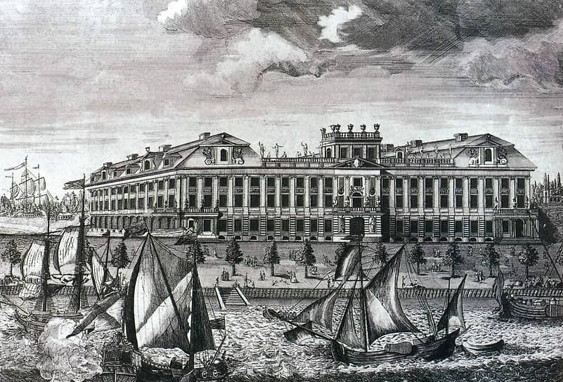 1727 г. Дворец А. Д. Меншикова  в Кронштадте. Гравюра О. Эллигера