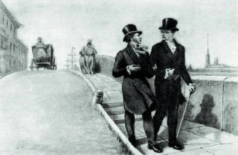 «А. С. Грибоедов и А. С. Пушкин в Петербурге весной 1828 года». Автор: Виктор Михайлович Свешников