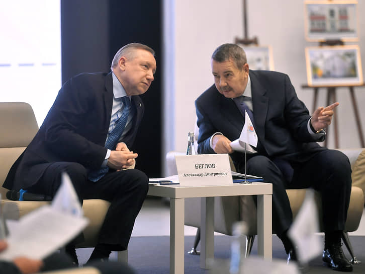 Губернатор Санкт-Петербурга Александр Беглов (слева) и президент ССОО Александр Вахмистров (справа)