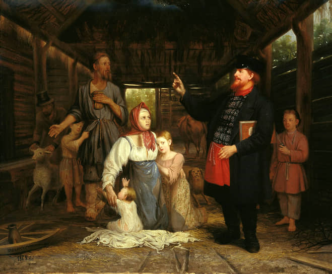 Картина Александра Красносельского «Сбор недоимок». 1869 год