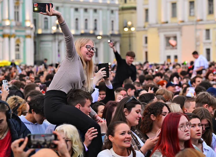 Выпускники во время праздника