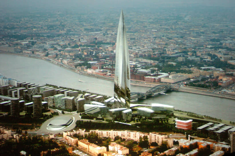 2007 год. Презентация последней архитектурной версии комплекса «Газпром-Сити» на Охте