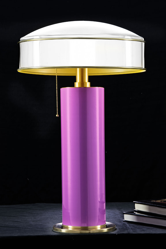 Candy table lamp — pink white. Автор Ольга Петрова