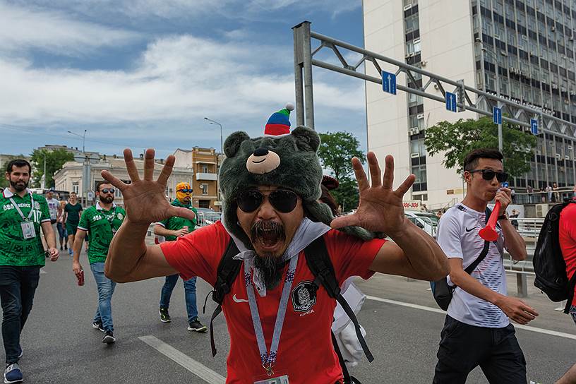 Чемпионат мира по футболу в России FIFA-2018. Футбольные болельщики Мексики в Ростове-на-Дону