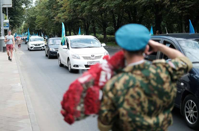 Празднование дня ВДВ, в центре города