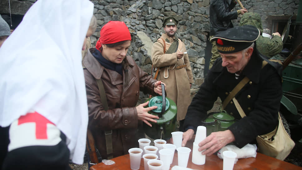 Реконструкция эпизода гражданской войны, посвященная 100-летию окончания Гражданской войны на Дону 1918-1920 годов, на территории Донского военно-исторического музея.