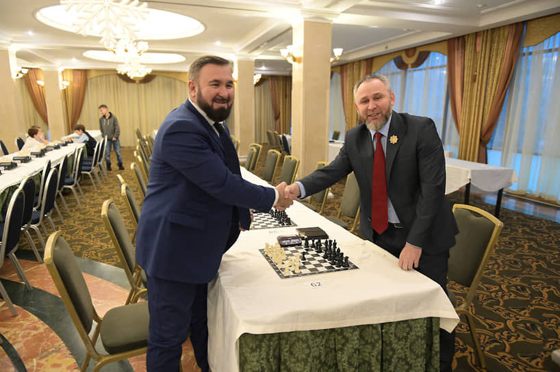 Слева направо Мансур Солтаев - уполномоченный по правам человека в Чеченской Республике и Исмаил Денильханов председатель Общественной палаты Чеченской Республики