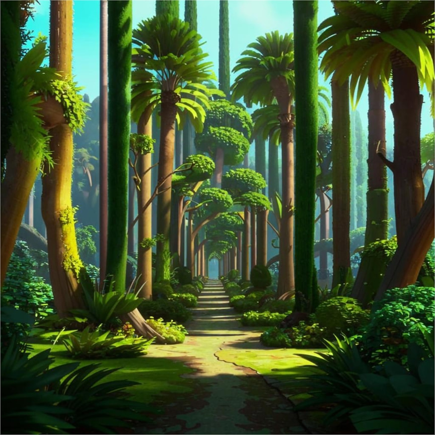 Сочинский дендрарий ИИ изображает как лес из мультфильма «Дисней»