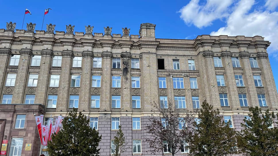 Здание правительства Белгородской области после атаки БПЛА
